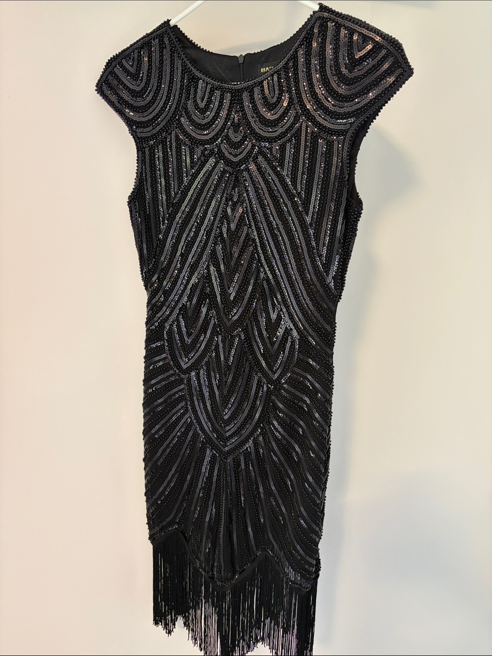 Black Beaded Fringe Cocktail Custom